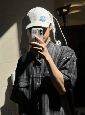 【许晚睡&bunny】联名纯手工花朵休闲创意百搭兔耳鸭舌棒球帽