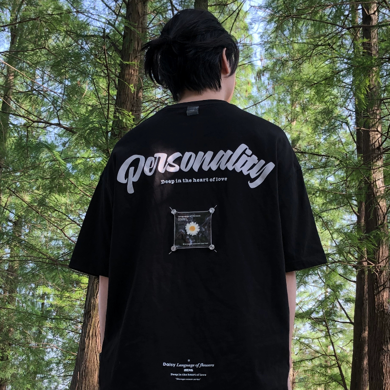 seal原创 设计师小雏菊百搭款 320g重磅纯棉立体发泡T恤