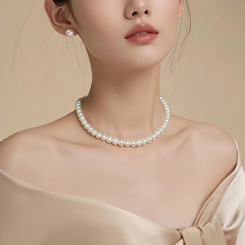 母贝珍珠项链女强光施家珍珠