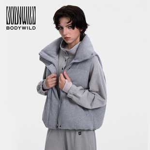BODYWILD【三明治蓬蓬马甲】女士户外廓形保暖蓬松无袖棉服棉马甲