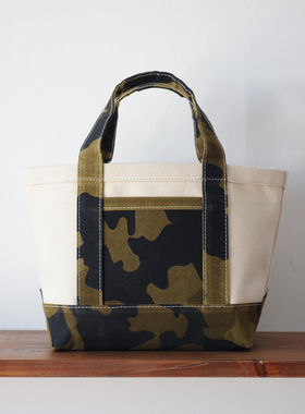 Fayestudio美式复古迷彩蜂蜡硬挺帆布托特包 llbean.重磅帆布包