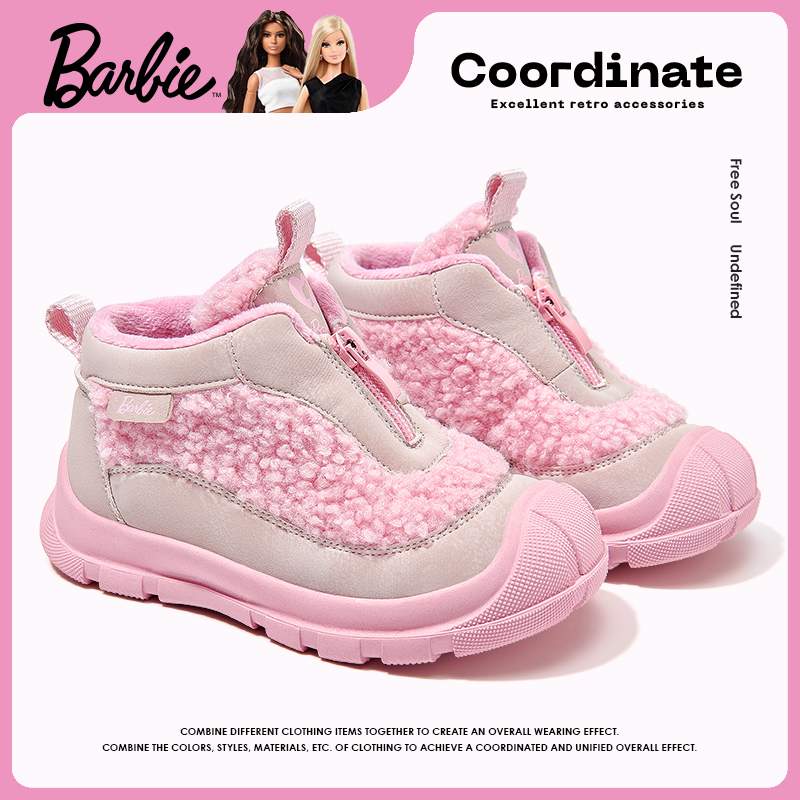 芭比童鞋女童二棉鞋2025新款