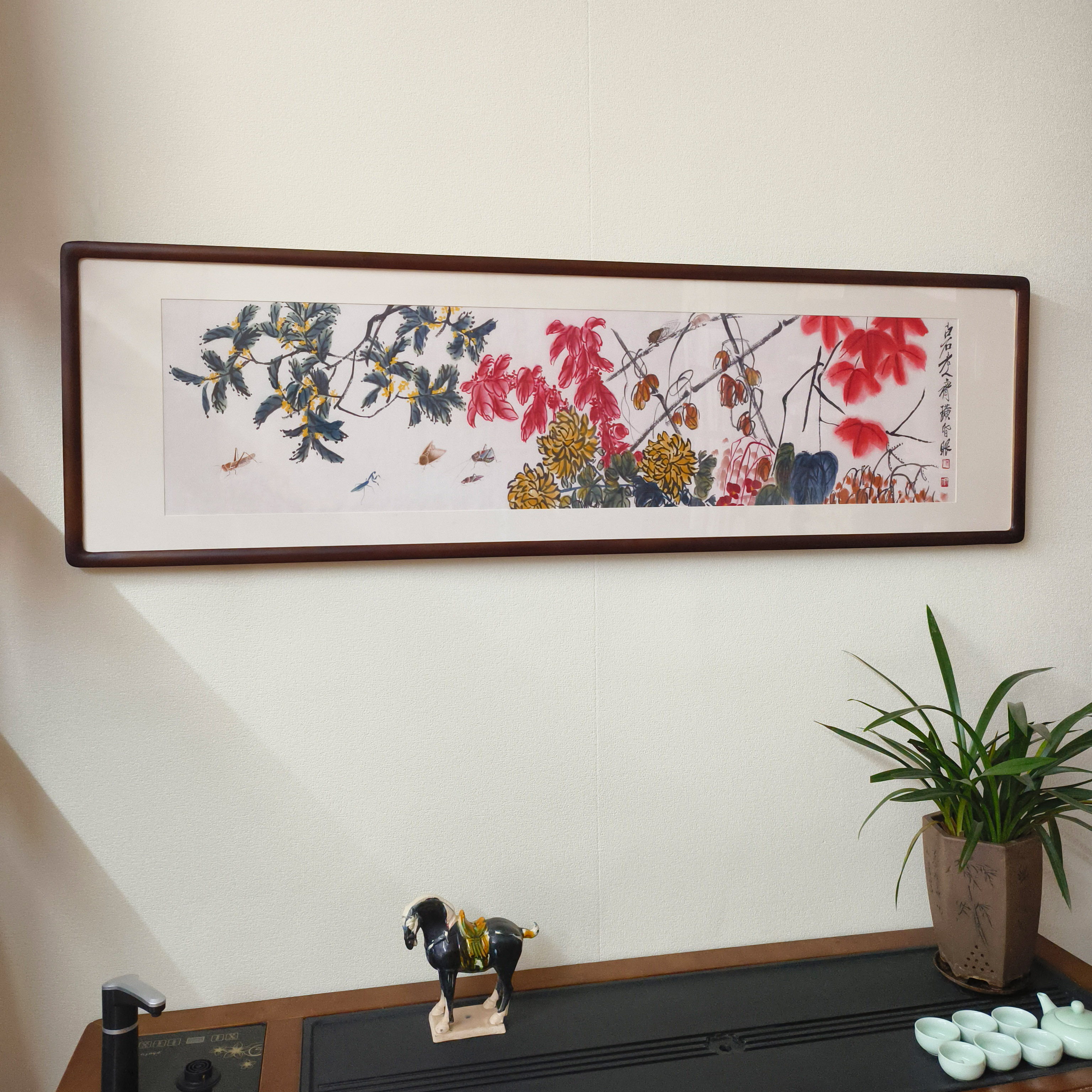 齐白石繁花似锦图横版国画
