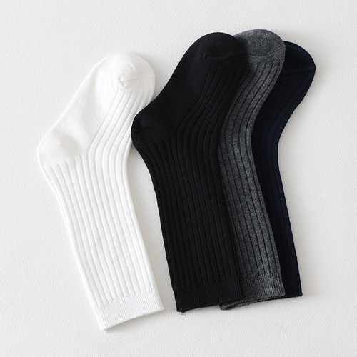 校服袜中长款四季通用双针纯棉