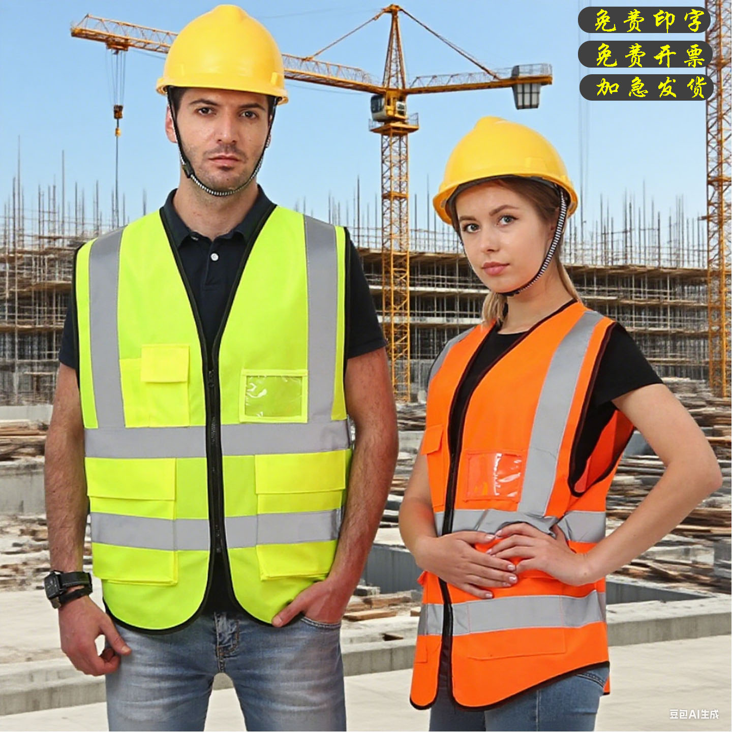 反光衣马甲安全背心环卫工人衣服荧光衣夜间骑行施工安全服可印字