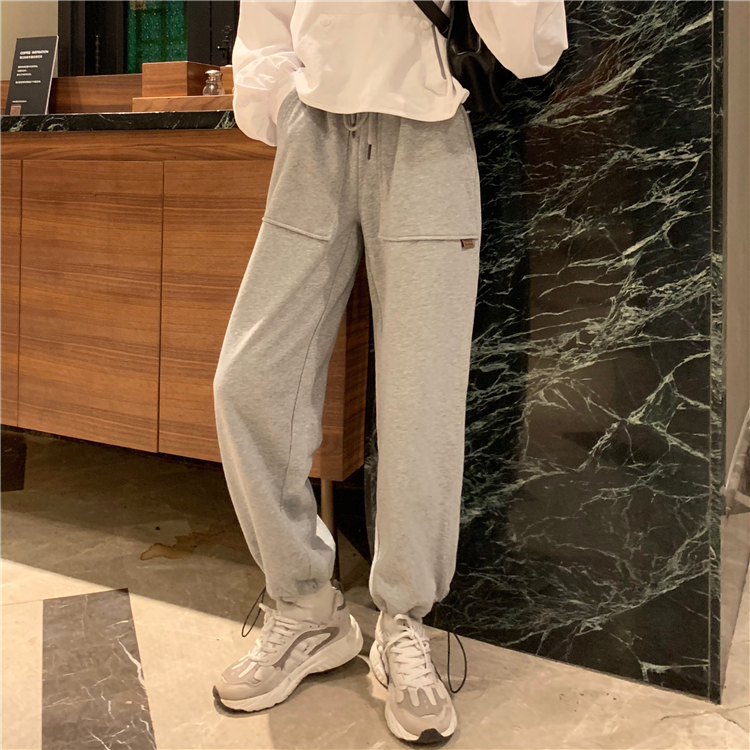 Real price shooting ~ New loose and versatile casual straight tube wide leg sports pants