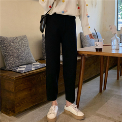 Real price real shot Korean version high waist loose solid color knitted granny pants in four colors