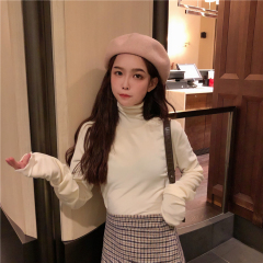 Real price real shot ~ 2020 super soft velvet high collar solid color elastic velvet long sleeve bottoming shirt seven colors