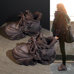 内增高高帮老爹爆款 厚底加绒加厚雪地靴女冬季 保暖2025年超火新款