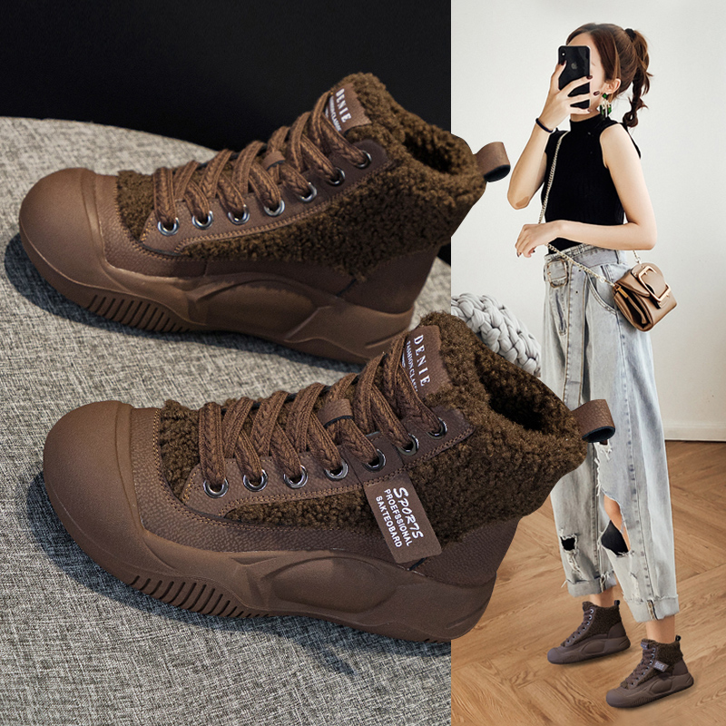 厚底增高马丁雪地靴加绒保暖