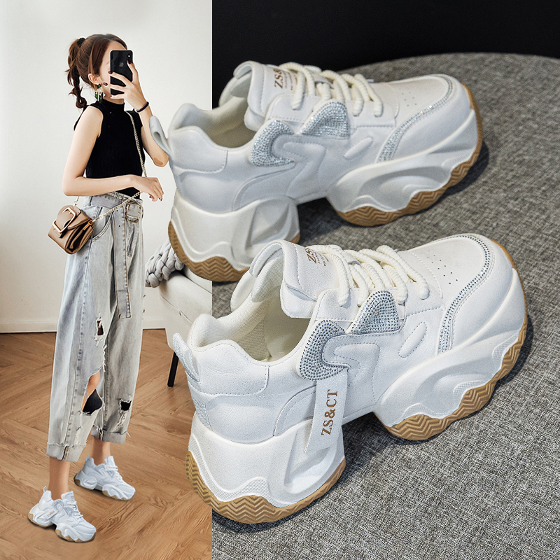 内增高小白鞋女2025年新款厚底板鞋增高休闲运动鞋女鞋小个子爆款