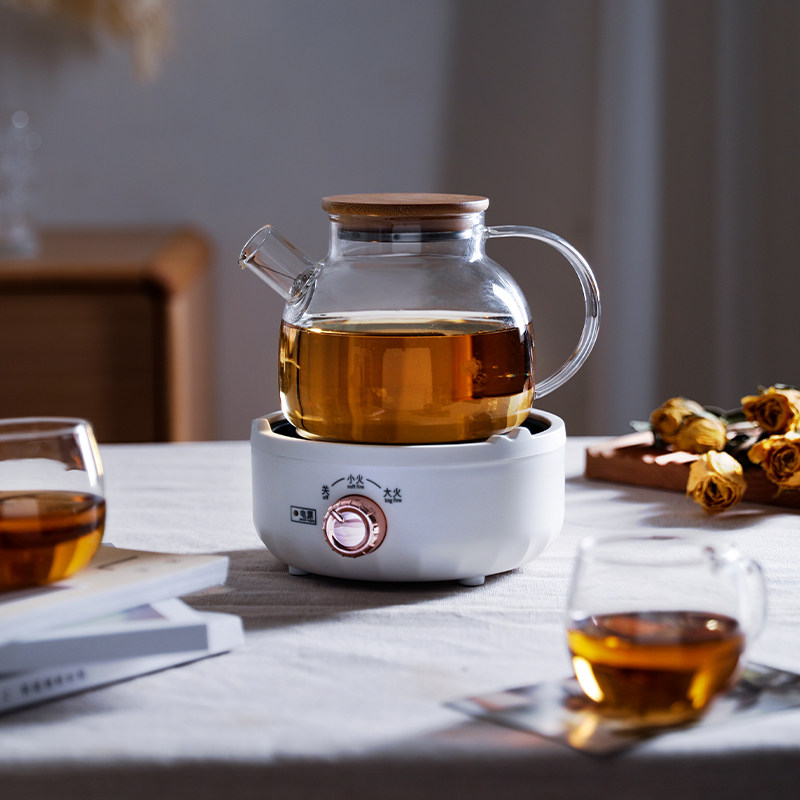 办公室mini养生壶家用小型电陶炉泡花茶壶玻璃煮茶器喷淋式蒸茶壶