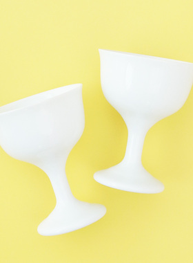 #23156 日本有田烧 深川制瓷 1970s 定制款白瓷 高脚白瓷红酒杯