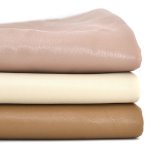 棕黄色皮革 深肉粉PU手工DIY样布 风衣外套夹克设计师面料