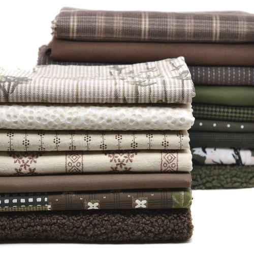 咖啡绿卡其色手工DIY娃衣布料