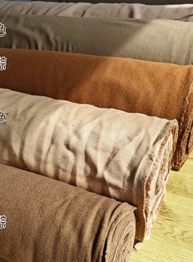 驼色咖啡色系毛料手作小布 91009 面料布料小样 手工DIY毛呢样布