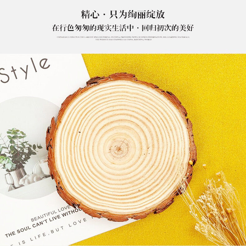ROUND WOOD CHIPS DIY HAND PAINTING MATERIALS HANDMADE LOG CHIPS WOOD CHIPS KINDERGARTEN DECORATION ANNUAL RINGS WOOD BLOCK BACKGROUND WALL