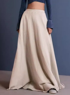春夏秋季半身裙女垂感大摆长裙遮胯气质高腰a字大摆遮肉裙子