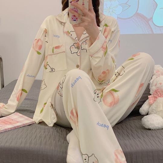 月子服纯棉秋冬孕妇产后哺乳睡衣