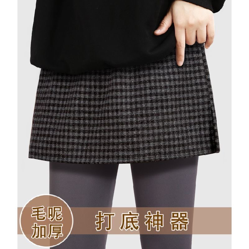 毛呢小屁帘内搭叠穿打底神器女秋冬鲨鱼裤遮屁股假下摆格子半身裙,女装/女士精品,半身裙,淘宝优惠券,粉丝福利购,淘宝优惠卷