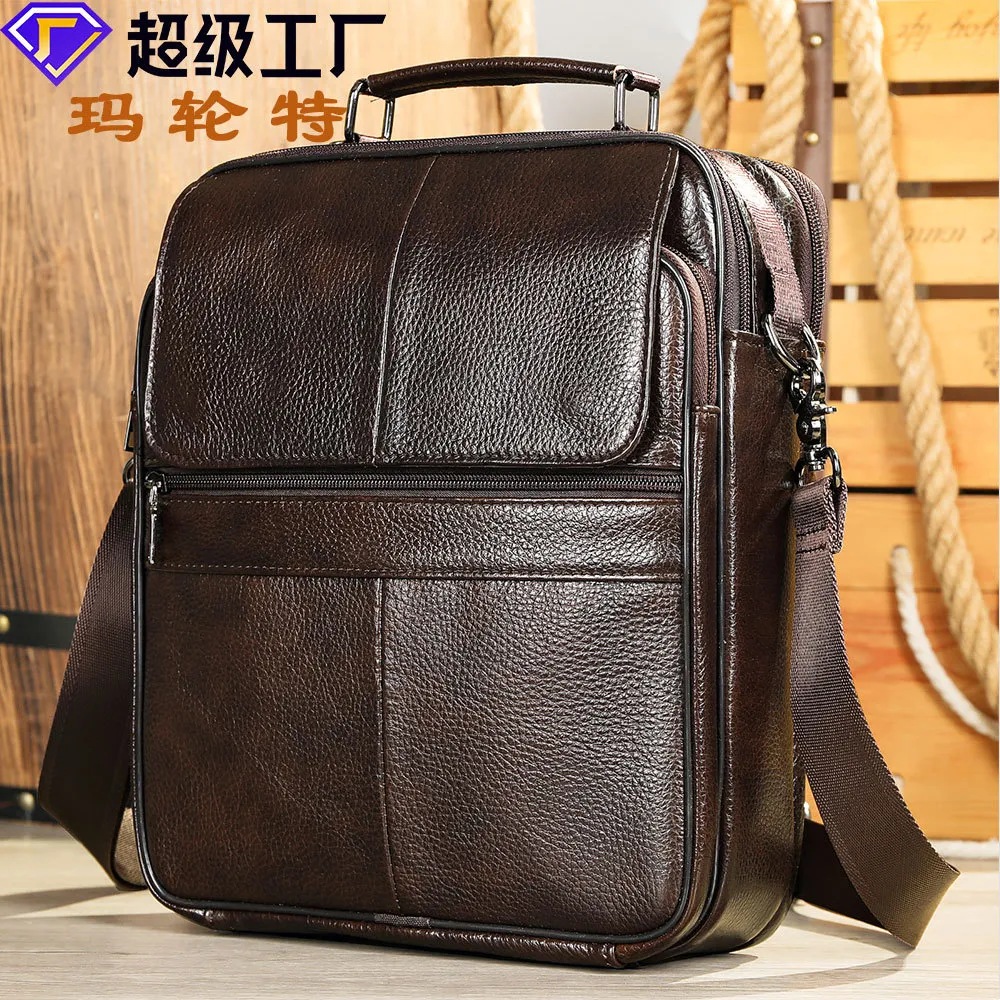 真皮男士斜挎包休闲商务高级感单肩包多功能牛皮大容量单肩斜挎包