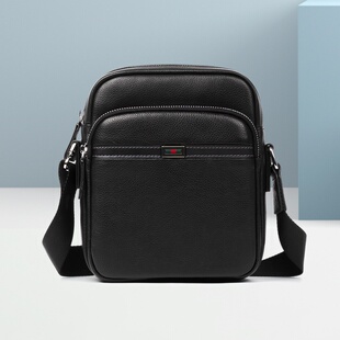 斜挎包商务休闲通用挎包新款 头层牛皮时尚 感单肩 男士 2026新款