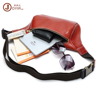 头层牛皮斜挎包男士 包包 真皮复古胸包男包植鞣皮腰包男款 2026新款