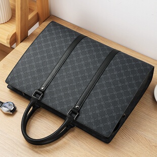 公文包大容量手提包商务休闲男包单肩斜挎包 简约时尚 2026新款 男士