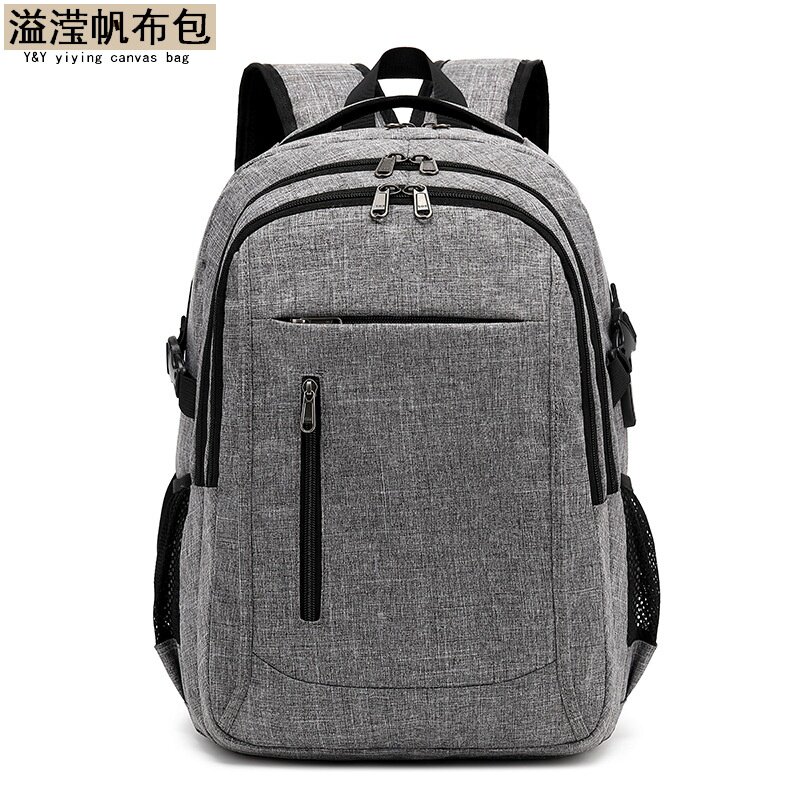 欧美时尚防水尼龙布休闲双肩包时尚男女商务电脑背包多功能USB