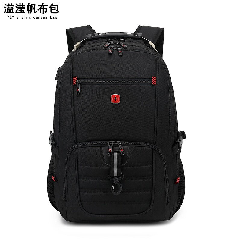 欧美时尚户外休闲双肩包男耐磨尼龙防水旅行背包学生电脑书包减负