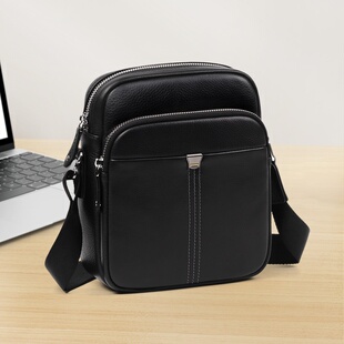 真皮包感轻便单肩 头层牛皮单肩包商务休闲潮流男士 2026新款 时尚