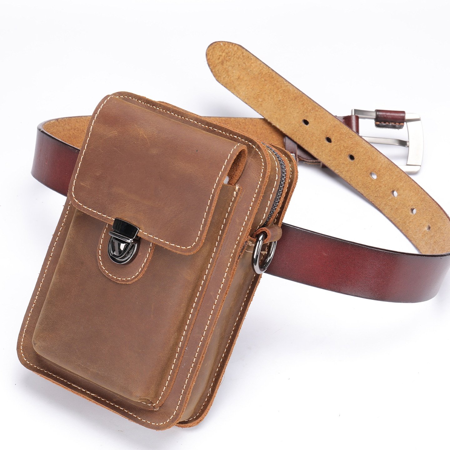 秋冬野莓热卖男款真皮手机腰包多功能大容量头层牛皮腰间包穿皮带,箱包皮具/热销女包/男包,男士包袋,淘宝优惠券,粉丝福利购,淘宝优惠卷