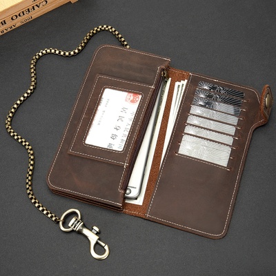 秋冬欧美男款钱包男士真皮钱包牛皮男零钱包男式长款新款美金