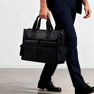 公文包时尚 真皮男包大容量商务男款 牛皮电脑包休闲 新款 2026新款