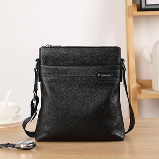 斜挎包大容量简约男士 2026新款 头层牛皮男式 真皮男包时尚 单肩 新品