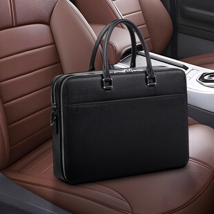 公文包商务多功能电脑包大容量男士 秋冬新款 真皮男包牛皮男式