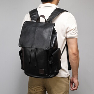 背包大容量时尚 真皮男包休闲头层牛皮百搭男款 旅行 新款 2026新款