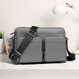 男式 2026新款 男包大容量横款 真皮时尚 斜挎包多功能潮流牛皮 新品