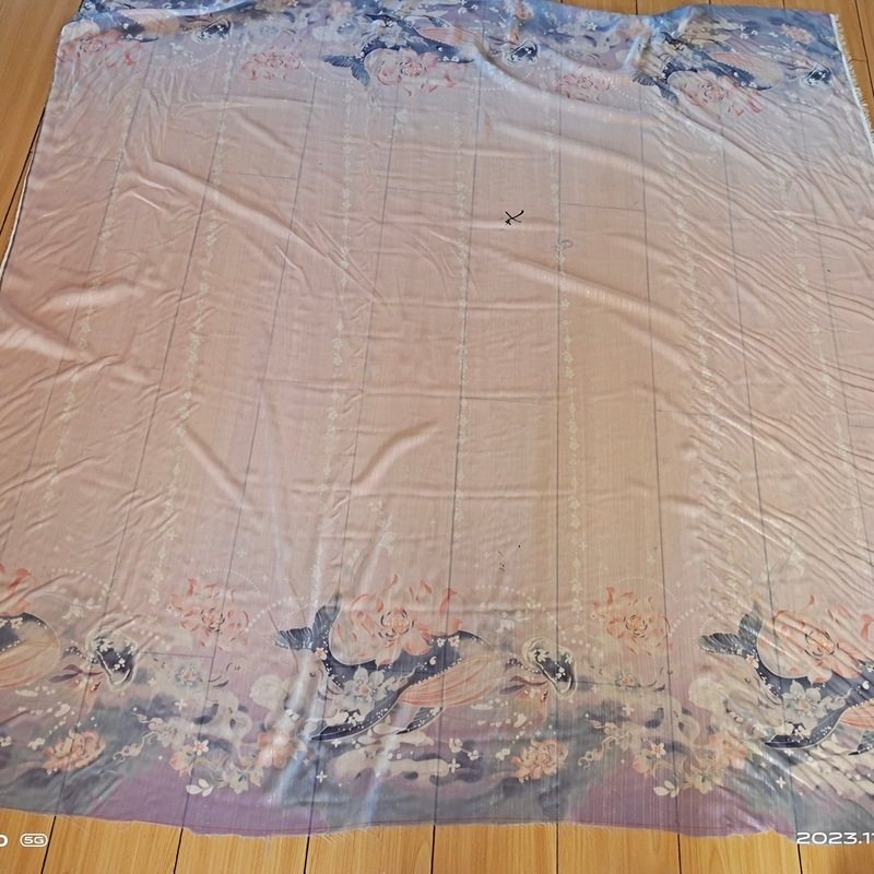 双边鲸鱼银丝雪纺纱面料 古风唐风连衣裙斗篷布料服装服饰1.5米