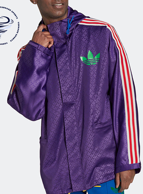 Adidas/阿迪达斯正品三叶草男士运动宽松连帽夹克外套IB3441