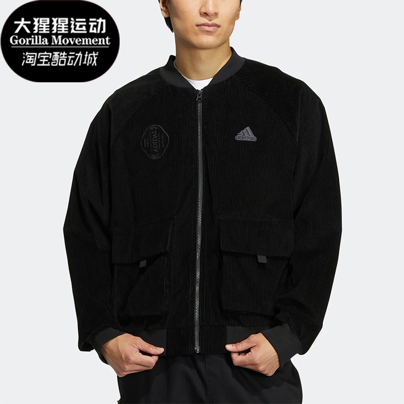 阿迪达斯男子灯芯绒休闲加绒外套