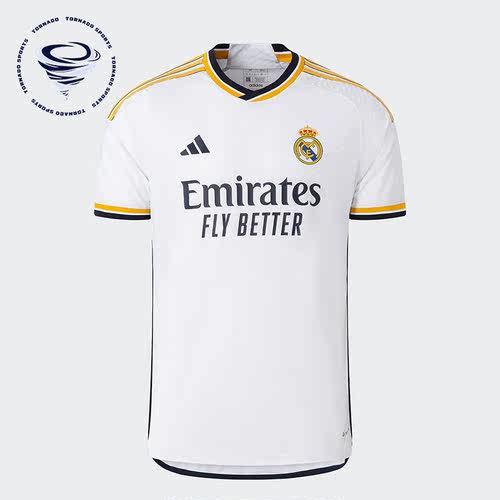 Adidas/阿迪达斯正品皇马球员版主场足球男子运动短袖IA5139