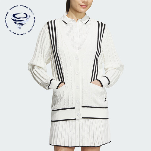 Adidas/阿迪达斯正品高尔夫针织女士时尚运动开衫毛衣IN6624