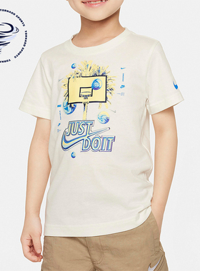 Nike/耐克正品运动小童圆领印花时尚透气短袖T恤HM4723-133