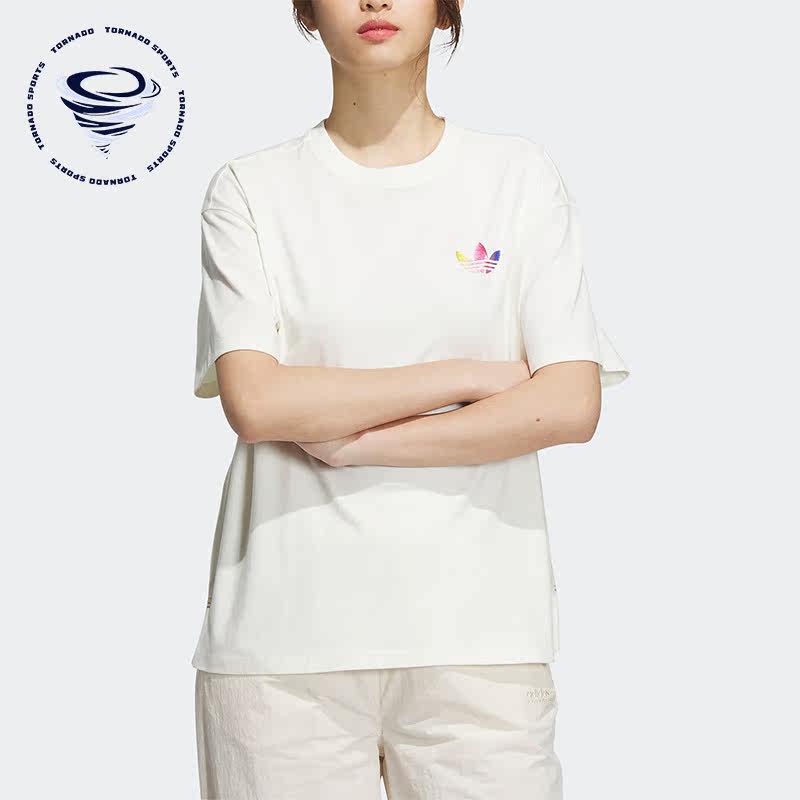 Adidas/阿迪达斯正品三叶草夏季女子休闲运动短袖T恤IK8628 - 实物图