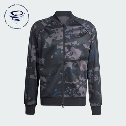 Adidas/阿迪达斯正品三叶草男士印花运动休闲修身夹克外套IS0252