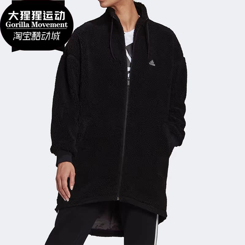 阿迪达斯中长款女子羊羔绒外套