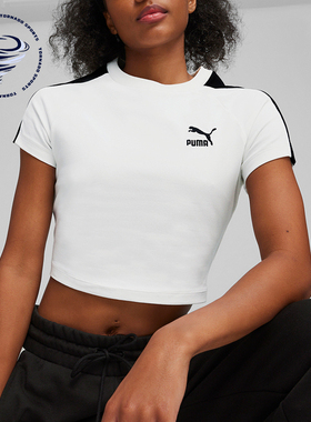 Puma/彪马正品夏季新款女士简约休闲短款圆领短袖630300-02