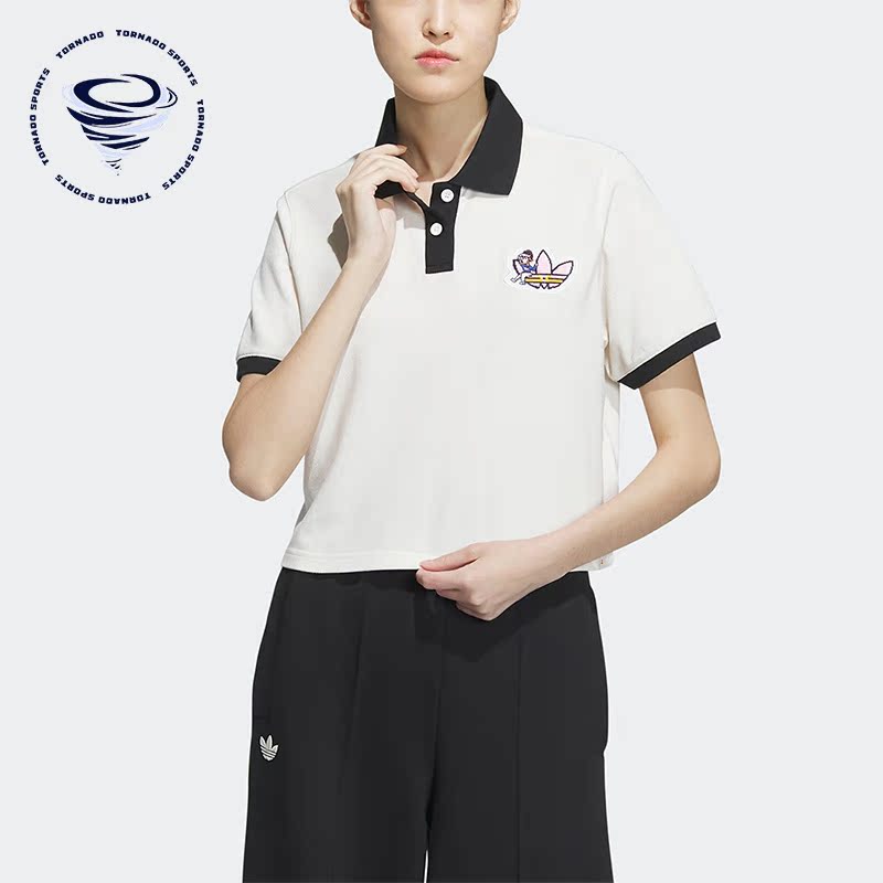 Adidas/阿迪达斯正品三叶草新款女子运动短袖POLO衫IP1777
