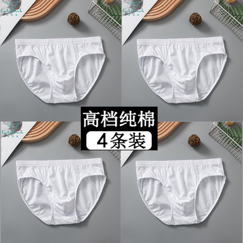 100%全棉男士白色性感三角内裤头